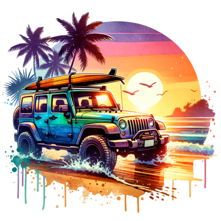 (314-2) Jeep 4x4 Sunset Beach