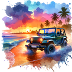 (314-2) Jeep 4x4 Sunset Beach