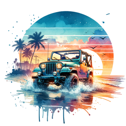 (314-2) Jeep 4x4 Sunset Beach