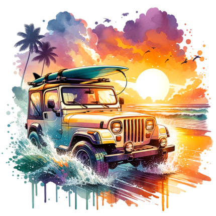 (314-2) Jeep 4x4 Sunset Beach