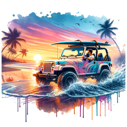 (314-2) Jeep 4x4 Sunset Beach
