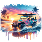 (314-2) Jeep 4x4 Sunset Beach