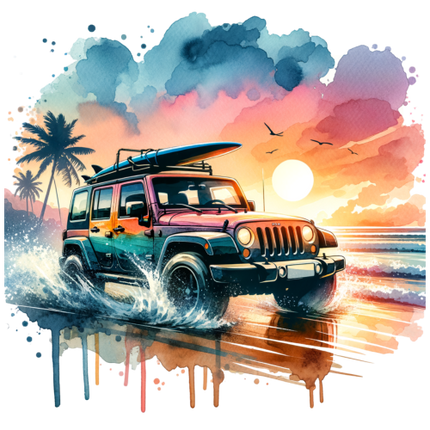 (314-2) Jeep 4x4 Sunset Beach
