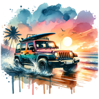 (314-2) Jeep 4x4 Sunset Beach