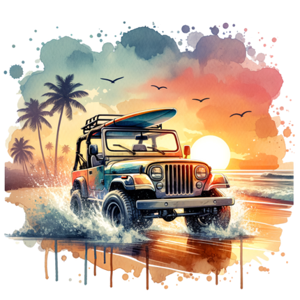 (314-2) Jeep 4x4 Sunset Beach