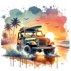 (314-2) Jeep 4x4 Sunset Beach