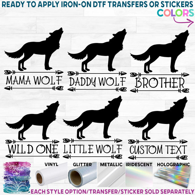 (s315-6) Wolf Family Mama, Alpha, Custom Text