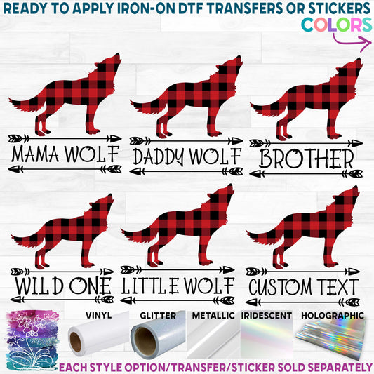 (s315-6) Wolf Family Mama, Alpha, Custom Text