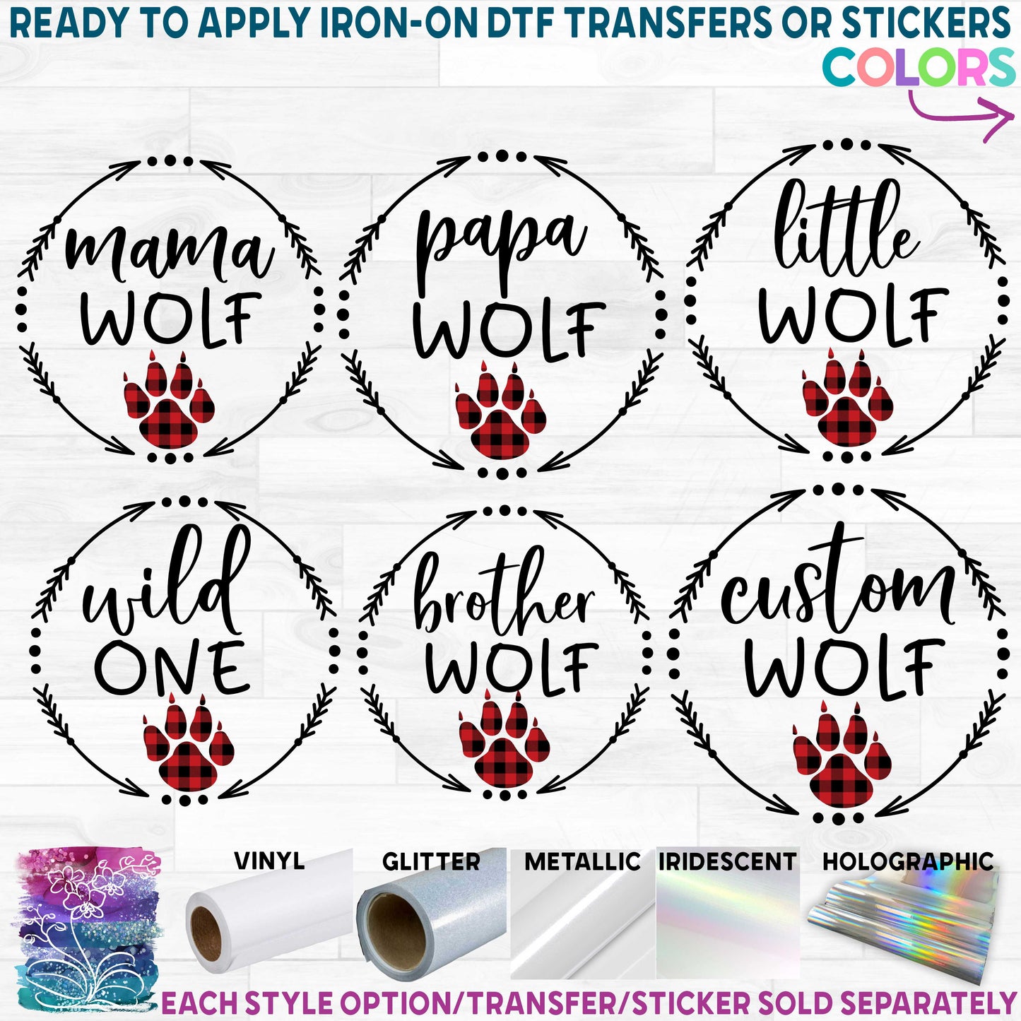 (s315-4) Wolf Family Mama Family Custom Text