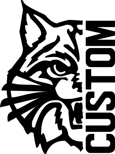 (s317-01-A) Wildcat Split Mascot Team Name Custom Text