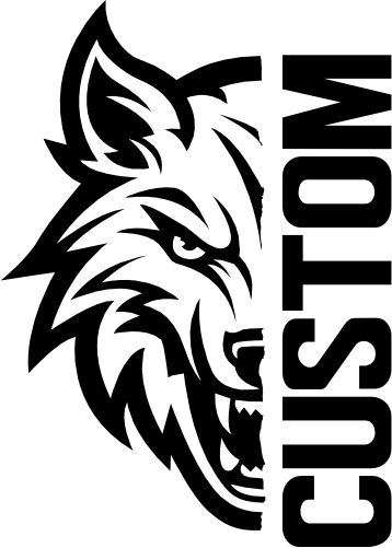 (s317-08-A) Wolf Split Mascot Team Name Custom Text