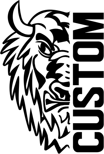 (s317-11-A) Buffalo Split Mascot Team Name Custom Text