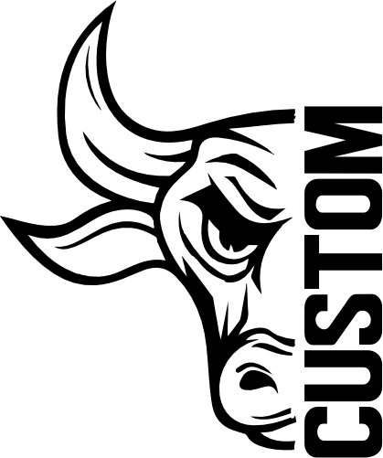 (s317-14-A) Bull Split Mascot Team Name Custom Text