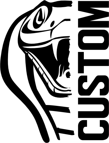 (s317-22-A) Cobra Split Mascot Team Name Custom Text