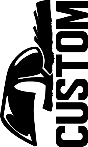 (s317-31-A) Spartan Trojan Split Mascot Team Name Custom Text