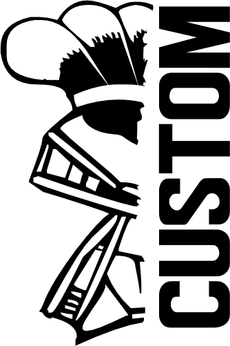 (s317-33-A) Spartan Trojan Split Mascot Team Name Custom Text