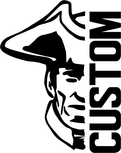 (s317-34-A) Patriot Colonial Split Mascot Team Name Custom Text