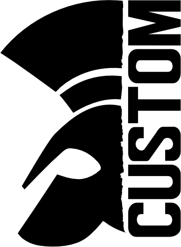 (s317-35-A) Spartan Trojan Split Mascot Team Name Custom Text