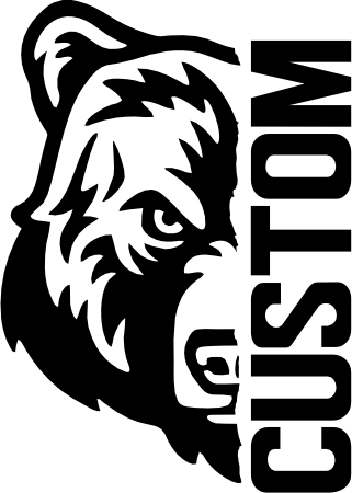 (s317-41-A) Bear Split Mascot Team Name Custom Text