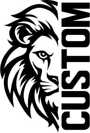 (s317-44-A) Lion Split Mascot Team Name Custom Text