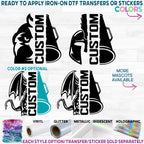 (s317-C) Split Cheer Megaphone Team Name Custom Text 44 Mascot Styles