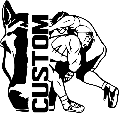 (317-12-C) Horse Mustang Split Mascot Wrestling Team Custom Iron-On Transfer