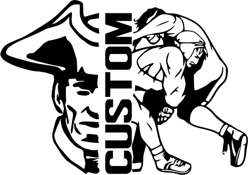 (317-34-C) Patriot Colonial Split Mascot Wrestling Team Custom Iron-On Transfer