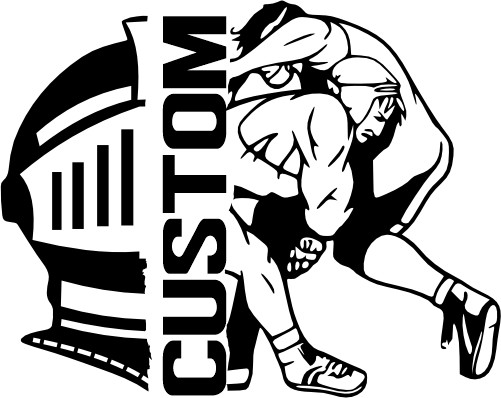 (317-36-C) Knight Split Mascot Wrestling Team Custom Iron-On Transfer