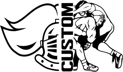 (317-45-C) Ironmen Split Mascot Wrestling Team Custom Iron-On Transfer