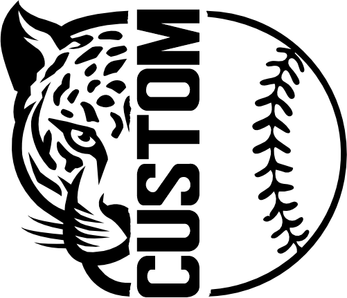 (317-05-E) Leopard Jaguar Split Mascot Baseball Softball Team Custom Iron-On Transfer