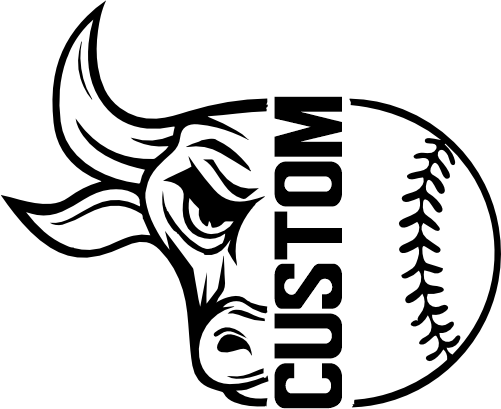 (317-14-E) Bull Split Mascot Baseball Softball Team Custom Iron-On Transfer