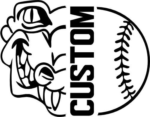 (317-21-E) Gator Split Mascot Baseball Softball Team Custom Iron-On Transfer