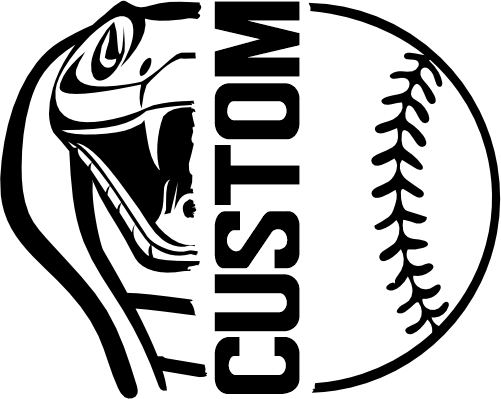 (317-22-E) Cobra Split Mascot Baseball Softball Team Custom Iron-On Transfer