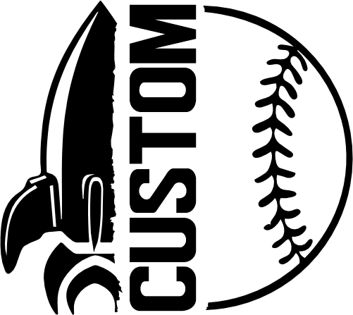 (317-27-E) Rocket Split Mascot Baseball Softball Team Custom Iron-On Transfer