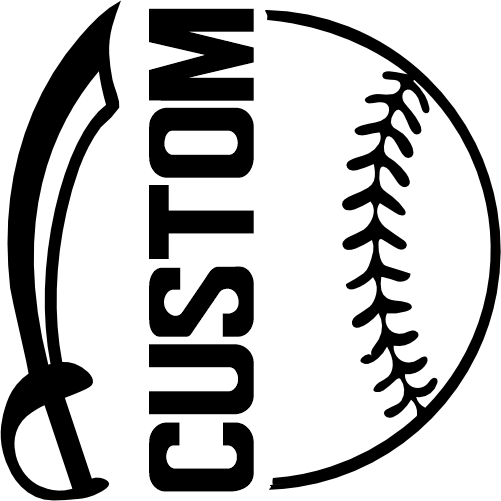 (317-28-E) Pirate Sabre Split Mascot Baseball Softball Team Custom Iron-On Transfer