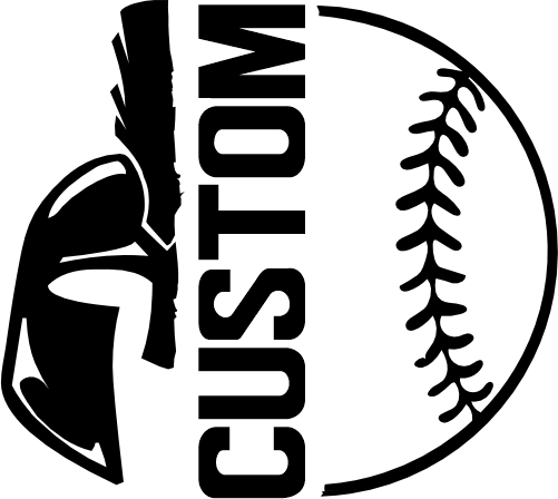 (317-31-E) Spartan Trojan Split Mascot Baseball Softball Team Custom Iron-On Transfer