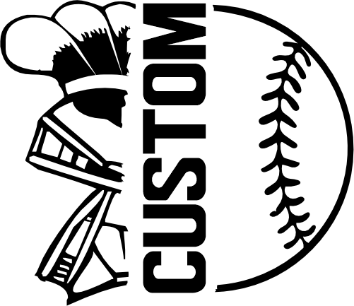 (317-33-E) Spartan Trojan Split Mascot Baseball Softball Team Custom Iron-On Transfer