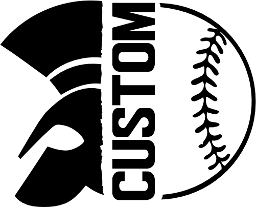 (317-35-E) Spartan Trojan Split Mascot Baseball Softball Team Custom Iron-On Transfer