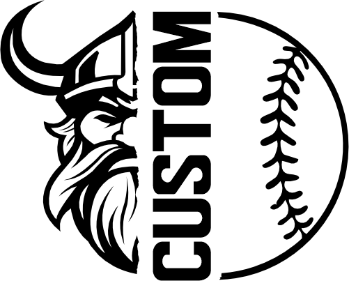 (317-37-E) Viking Split Mascot Baseball Softball Team Custom Iron-On Transfer