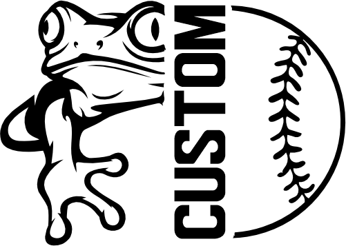 (317-38-E) Frog Split Mascot Baseball Softball Team Custom Iron-On Transfer