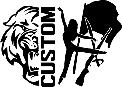 (317-04-I) Tiger Split Mascot Color Guard Team Custom Iron-On Transfer