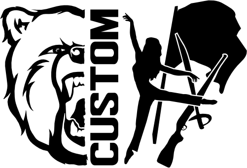 (317-10-I) Bear Split Mascot Color Guard Team Custom Iron-On Transfer