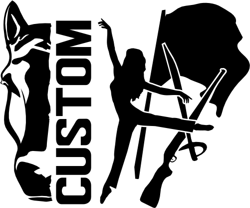 (317-12-I) Horse Mustang Split Mascot Color Guard Team Custom Iron-On Transfer