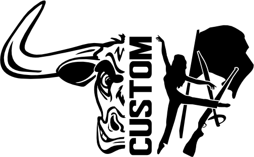 (317-15-I) Longhorn Split Mascot Color Guard Team Custom Iron-On Transfer