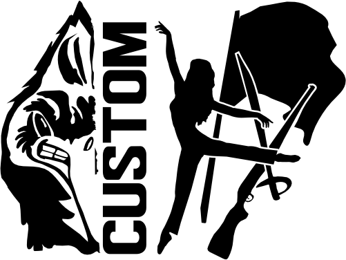 (317-16-I) Blue Jay Cardinal Split Mascot Color Guard Team Custom Iron-On Transfer