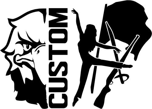 (317-18-I) Eagle Hawk Falcon Split Mascot Color Guard Team Custom Iron-On Transfer