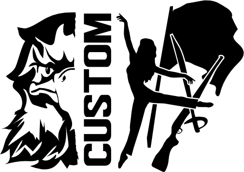 (317-19-I) Eagle Hawk Falcon Split Mascot Color Guard Team Custom Iron-On Transfer