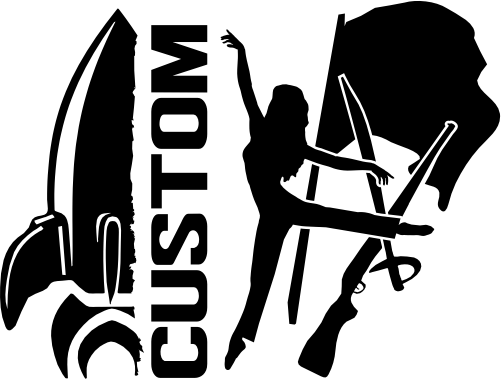 (317-26-I) Ram Split Mascot Color Guard Team Custom Iron-On Transfer