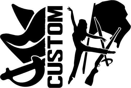 (317-30-I) Pirate Hat Sword Split Mascot Color Guard Team Custom Iron-On Transfer