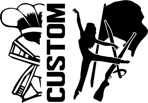 (317-33-I) Spartan Trojan Split Mascot Color Guard Team Custom Iron-On Transfer